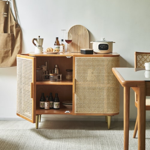 Curved store sideboard cabinet